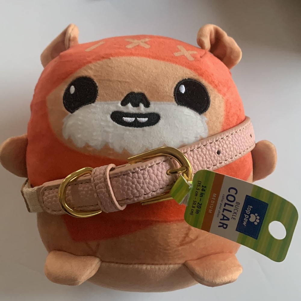 Top Paw Dog Collar pink and tan buckle 14-20in NWT